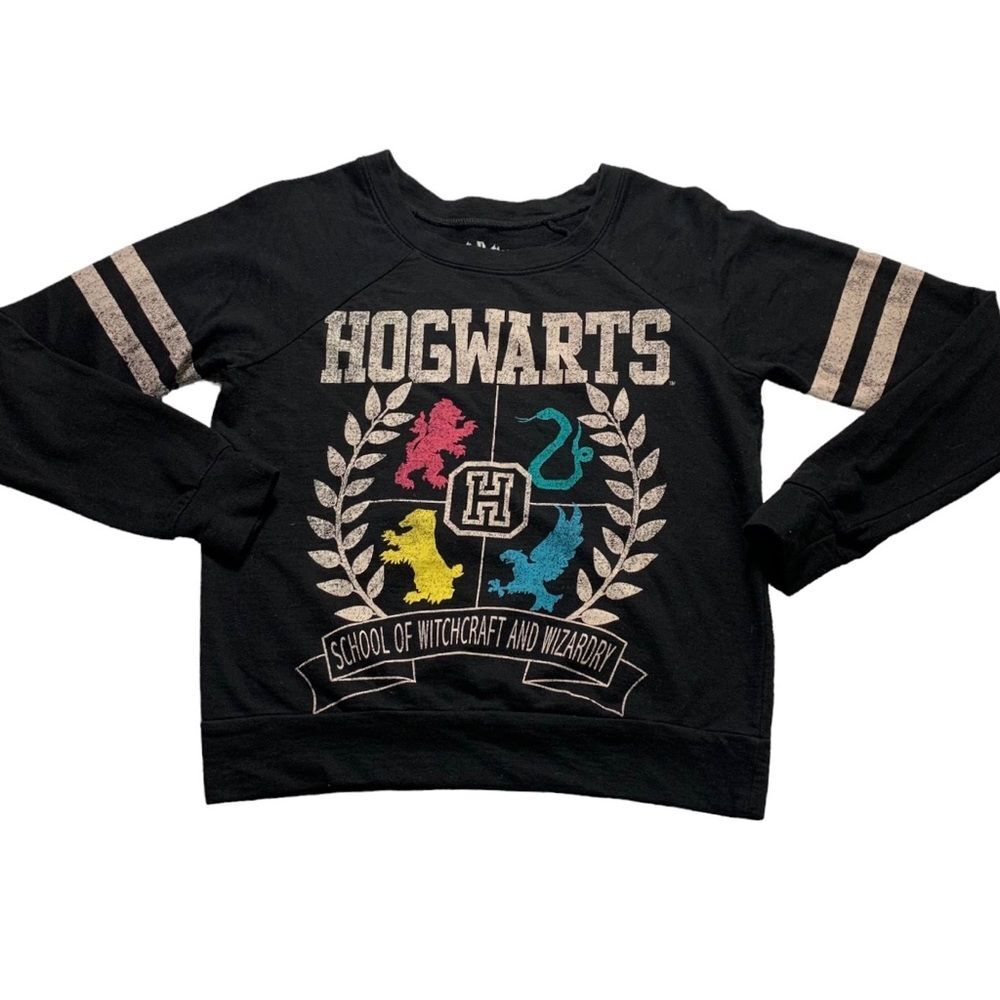 HARRY PORTER Hogwarts Big Logo Soft Crewneck Light Pullover Sweater